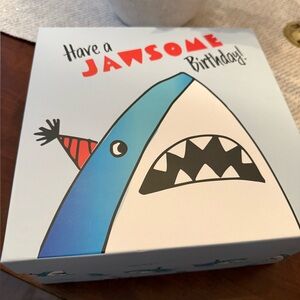 NEW! 🦈 Large Jawsome Birthday Shark Party Box Great for birthday gifts or decor